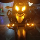 Pair Z-cut Led Spot Lights Auxiliary Motorcycle Headlight Hi lo Beam Strobe Fog