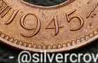 India British 1 Pice 1945 No Dot  Flat Crown Km 533  1 Cent Coin  Calcutta Mint 