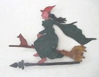 Vintage Weathervane Halloween Witch On Broom