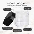 12pcs 30g   30 Gram Large Empty Clear Plastic Sample Cream Makeup Jar 1 Oz 30ml 