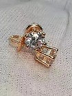 1ct Round Real Moissanite Screw Back Women Stud Earring 14k Yellow Gold Plated