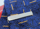 Vintage Classic Tie Bar Tie Clip Clasp Stay Silver Tone Thin Short Smooth