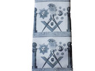  Masonic White Master Mason Square Compass Necktie Freemason Fraternity New 