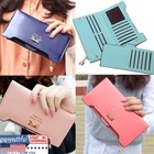 Women Wallet Cute Bow Long Clutch Leather Purse Id Credit Card Case Holder Gifts