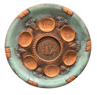 Vintage 11  Copper   Verdigris Passover Seder Wall Hanging Plate