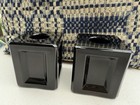 Victorian Antique Vintage Art Nouveau Double Inkwell Black Glass Moser 