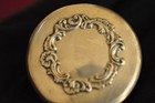 Vintage Sterling Pill Box     14g     Repouss   Floral Border     Round 1 5  Silver