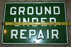 Vintage Original Nos Golf Course Ground Under Repair Embossed Cemetery Sign