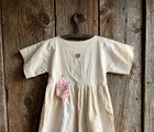 Primitive Display Dress Vintage Embroidered Pillowcase Pink Bows