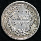 1853 Seated Liberty Silver Half Dime Choice Au  Toned Very Pretty Color E154 Upm