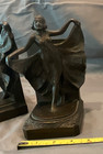 Antique 1920 s Art-deco Woman-pair Bookends bronze On Spelter loie Fuller