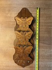 Vintage Wood Butterfly Mail Holder Key Rack Wall Hanging Cottagecore 22   