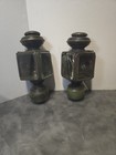 Antique Pair Brass metal Coach Carriage Oil Vintage Lantern Lamp Lights