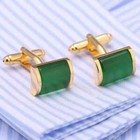 Green Men Cufflinks 1 Pair Of Shirt Suit Cuff Links Jewelry Rhinestone Classic