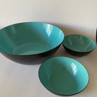 3 Vintage Krenit Bowls Aqua   Turquoise Denmark Mid Century Modern