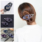 Women s Rhinestone Crystal Hairpin Claw Hair Clips Ponytail Holder Clamp Fashion