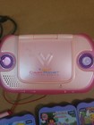 Vtech V smile Pink Pocket Learning System Large W  3 Games  Tv av Cable   Tested