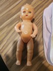 Vintage Hard Plastic Doll Jointed Arms And Legs Molded Hair Sleep Eyes 