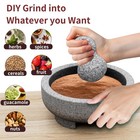 Large Mortar And Pestle - 4 Cup Unpolished Granite Bowl Molcajete Mexican