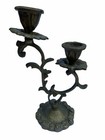 Vintage Brass Double Candle Holder Ornate Floral Candelabra Decor Antique Style
