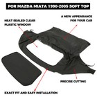 Fits Mazda Miata 1990-2005 Black Convertible Soft Top W  Plastic Window