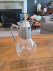 Vintage Silver Plated Glass Coffee tea Carafe Victorian Style Gothic 