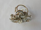 Women s Rhinestone   Faux Moonstone Scarf Clip  Silver Finish