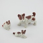 Vintage Ceramic Dog Figurine Made In Japan 3 Dogs Brown White Momma Puppies