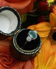 Antique Vintage Lab-created Green Emerald Wedding Ring 14k Yellow Gold Finish