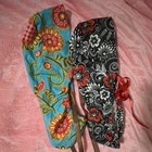 Unisex Cotton Ponytail Medical Scrub Hats X2 Pack Floral Multicolor Black red