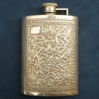 Vintage Embossed Sterling Silver Hip Flask  196 8g - Free Shipping Usa