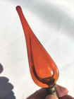 Blenko Tangerine Lamp Finial Vintage Original Teardrop Amberina 6 