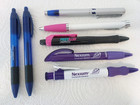 Lot 7 Pens- 2 Heavy Metal   5 Plastic Drug Rep Pens  Medical  Mint Cond 