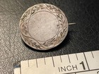 Antique Coin Silver Victorian Love Token Pin Brooch Etched Floral Old Estate