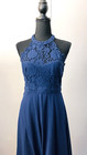 Lulu s Special Occasion Navy Blue Formal Gown Lace Halter Evening Dress