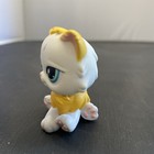 Authentic Littlest Pet Shop   207 White Lemon Yellow Persian Cat Blue Eyes