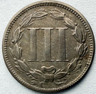 1868 3 Cent Nickel Nice Details Post Civil War Issue U s  Coin