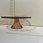 Pink Depression Glass Pedestal Cake Plate Stand Vintage