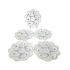 Antq German Oyster Plates Set Of 5 White Gold Bronze 19th C  Rare Fine Porcelain