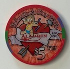 Aladdin Hotel  5 Casino Chip Valentines Day 2002 Las Vegas Nevada