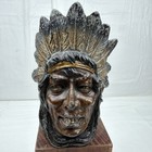 Vintage Mid Century Indian Head Cast Metal Cigar Holder