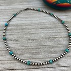 4mm Sterling Silver Bead  Necklace  Oxidized Sterling Silver  Southwest Pearls