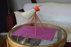 Vintage Czech Mid Century Modern 1950 s Tripod Table Lamp Hurka Napako Marked