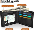 Teen Boys Rfid Wallet Bifold Leather Coin Pocket Id Window Gift Ages 5-14