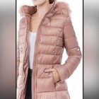 Nwt Sweet Look Mauve Faux Fur-trim Belt Quilted Parka Size S