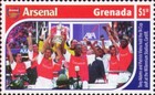 2001-02 Arsenal Football Club Stamp Sheet  double Winners Premier League Fa Cup 