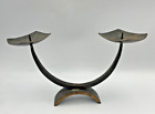 Rare Mid-century David Palombo Brutalist Iron Candle Holder Israel Judaica
