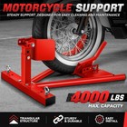  15 -21  4000 Lbs Capacity Red Adjustable Motorcycle Support Wheel Chock Stand