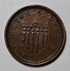 1864 Union For Ever Indian Princess Patriotic Civil War Token
