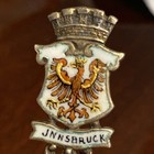 Antique  Depose 800 Silver Spoon Innsbruck Enameled  Gold Gilted